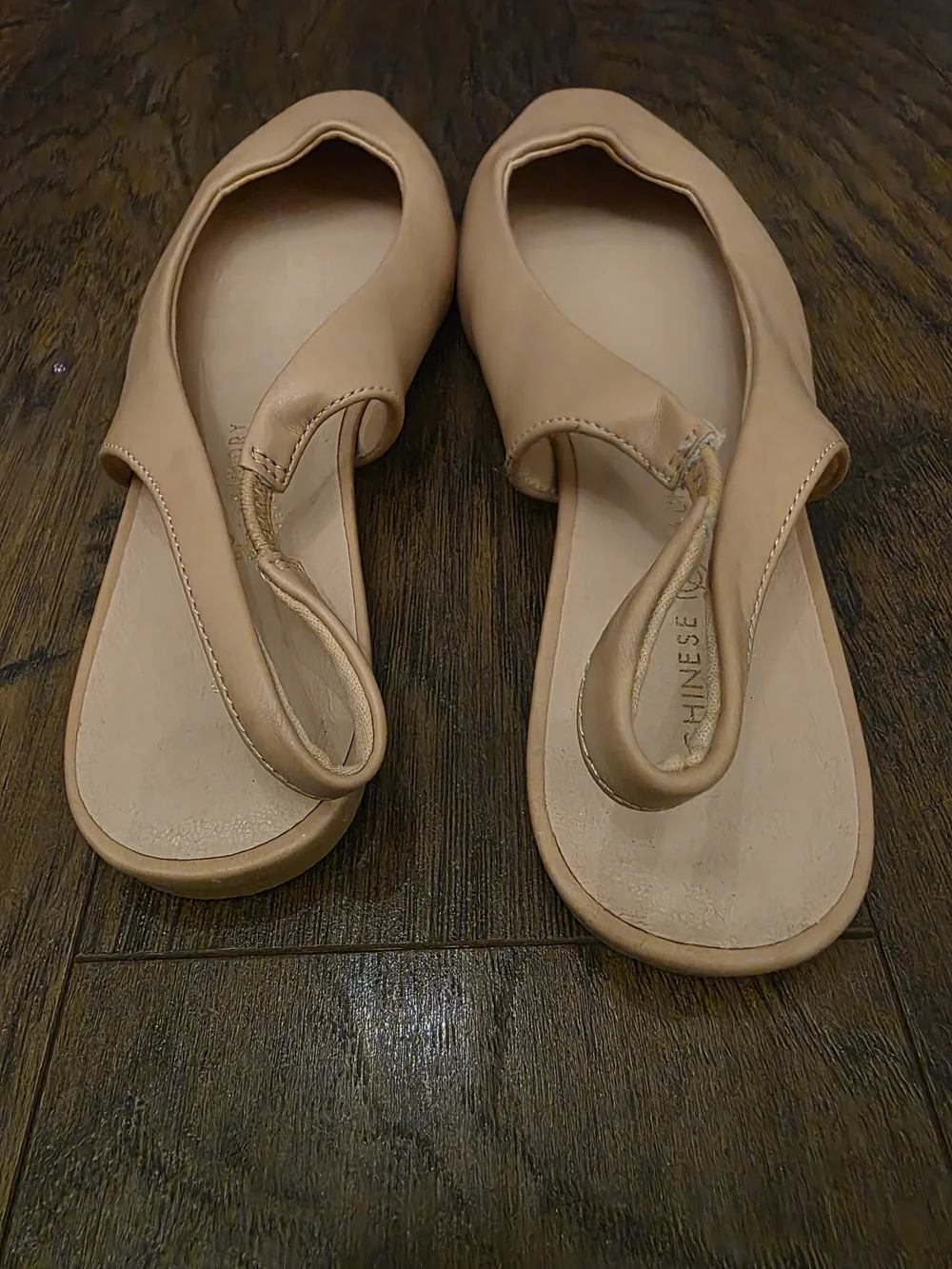 Chinese Laundry Nude/Tan Slingback Pointed Flats